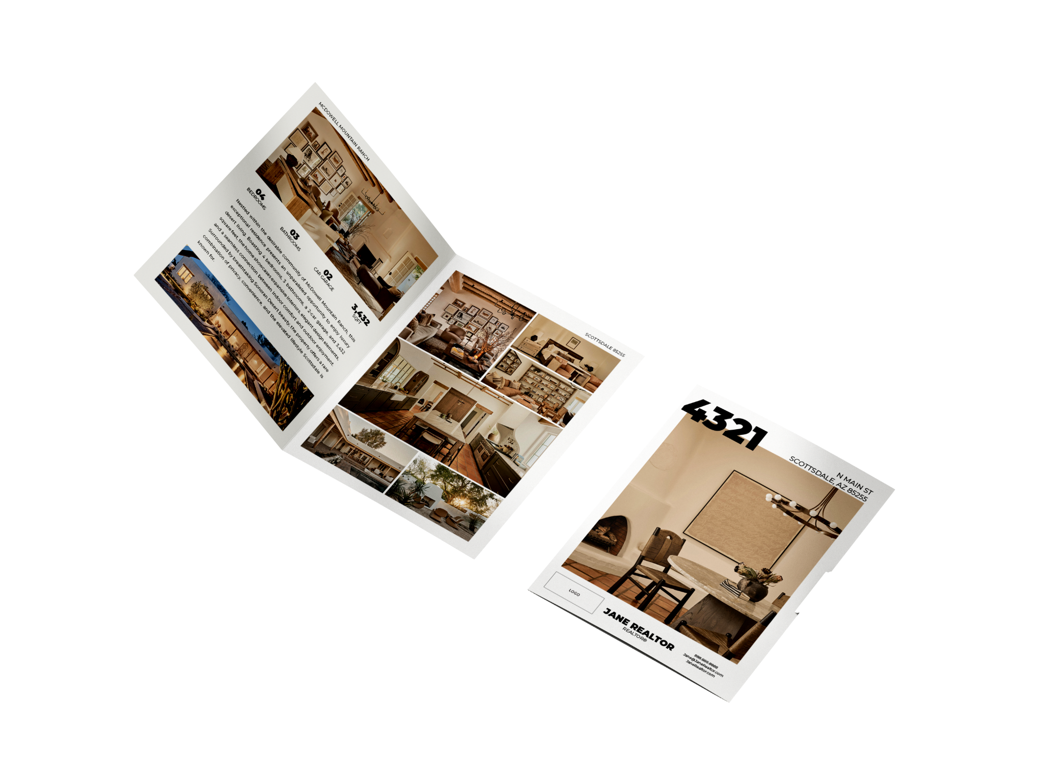 Property brochure design mockup for WFG National Title Arizona